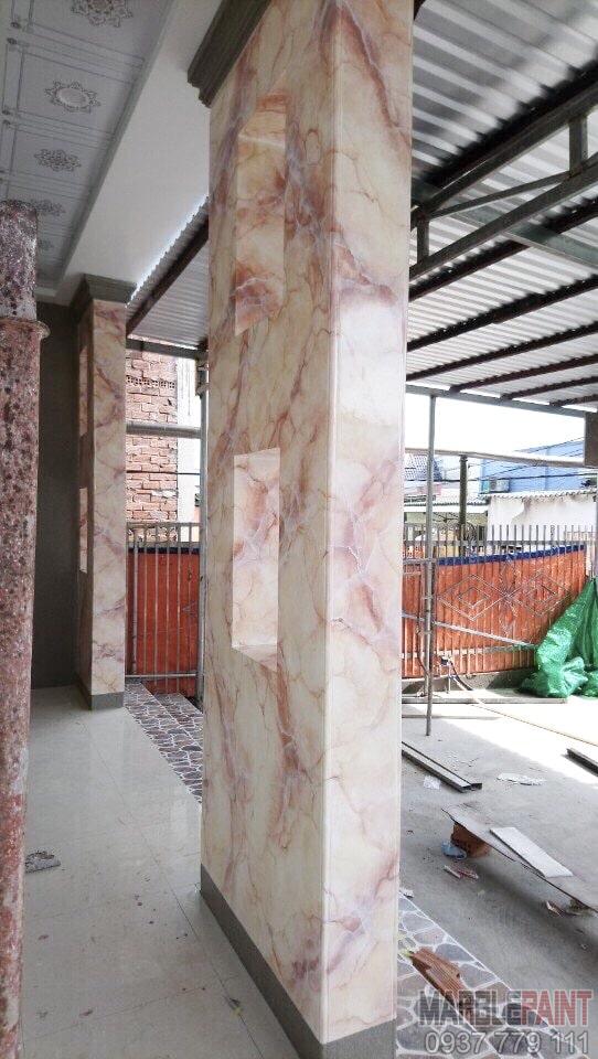 sơn giả đá cột nhà