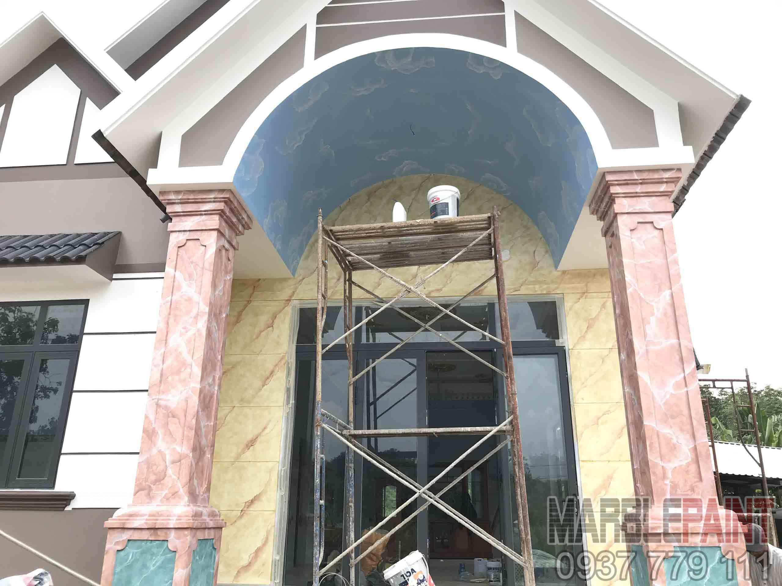 Sơn giả đá cột vuông Sơn giả đá cột vuông