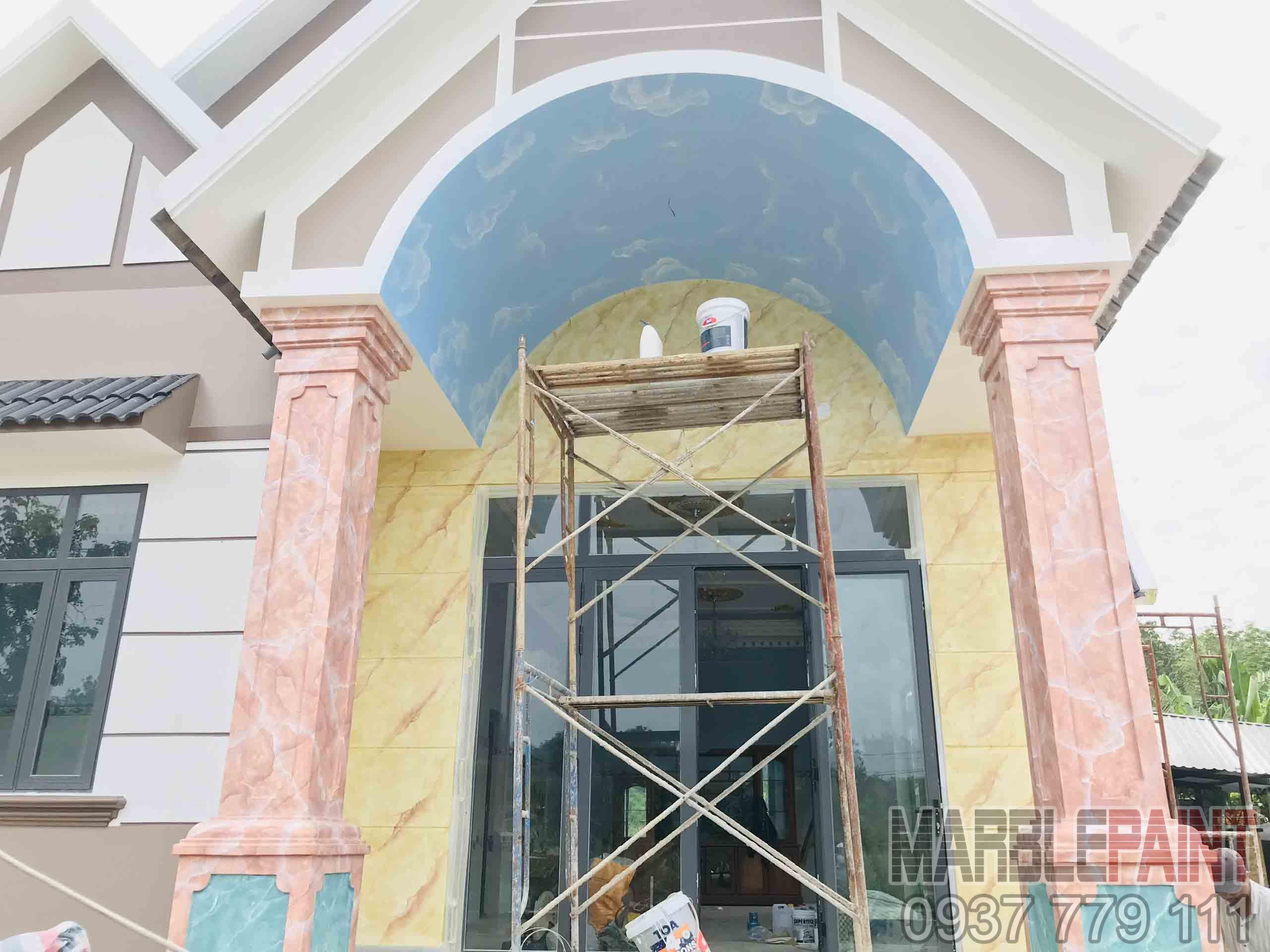 Sơn giả đá cột vuông